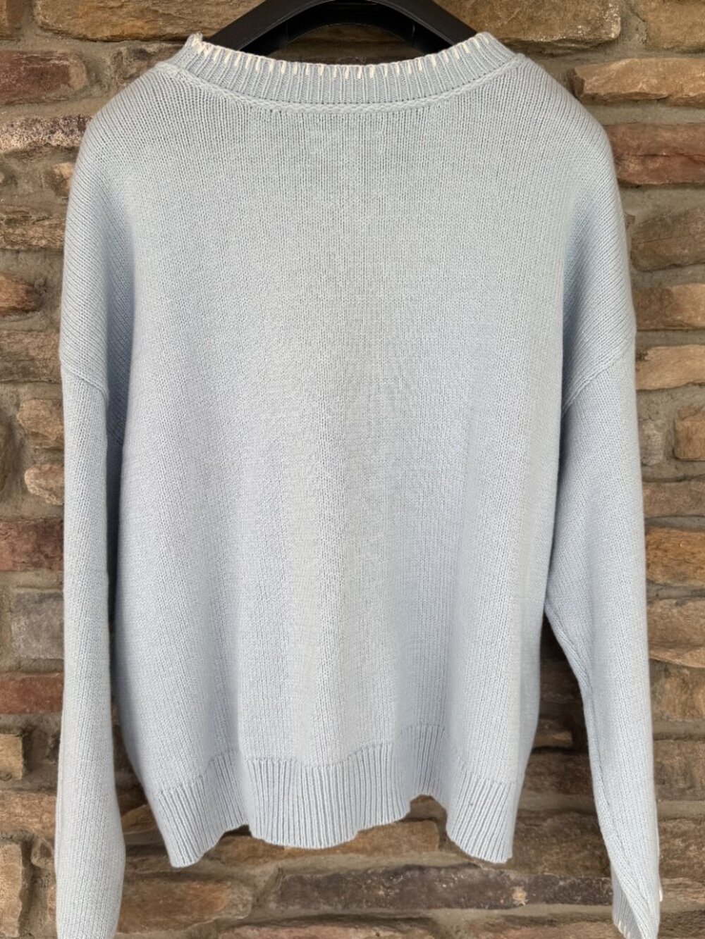 LUCKY BRAND Women's Embroidered Fish Sweater XL Skyway Blue NWT - Picture 4 of 6